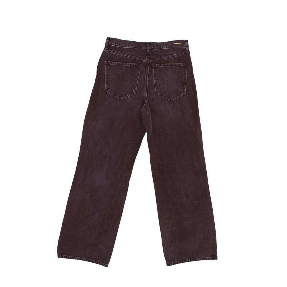 Express Wide Leg Jeans Womens 10R Black Excellent High Rise Conscious Edit - Picture 2 of 8